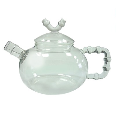 Заварочный чайник из жаропрочного стекла "Бамбук" с пружинкой-фильтром в носике, 600 мл, дно d90 мм, шт