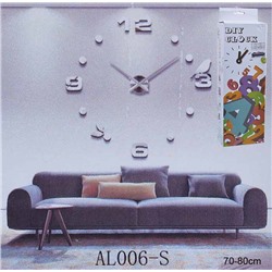 Часы аппликация 70-80 см / AL006S /уп 50/ серебро