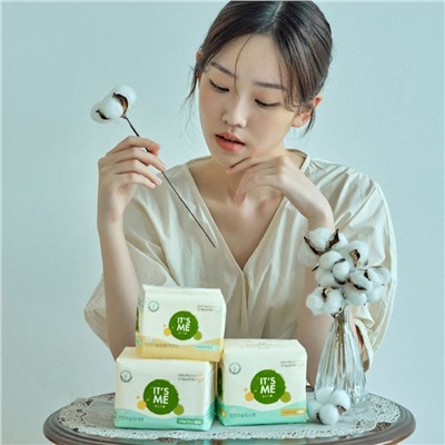 ITS ME Прокладки женские гигиенические с крылышками / Slim Organic Cotton Pads Small, 230 мм, 2 капли, 12 шт.