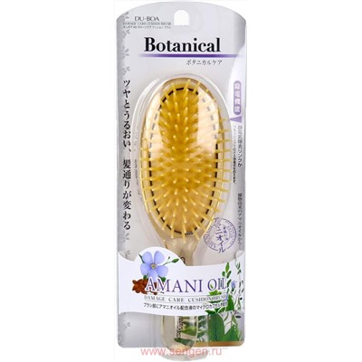 Щетка для ухода за поврежденными волосами IKEMOTO Botanical Amani Oil, с маслом льна, с антистатическим эффектом, 1шт.