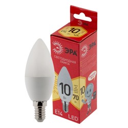 Лампа светодиодная ЭРА RED LINE LED B35-10W-827-E14 R E14, 10Вт, свеча, теплый белый свет /1/10/100/