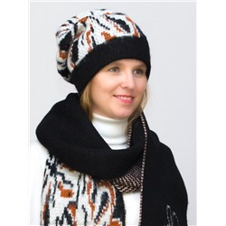 Комплект зимний женский шапка+шарф Камилла (Цвет терракот), размер 52-54, шерсть 80%