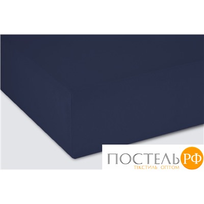 Простынь на резинке трикотажная 140x200x20 темно-синий