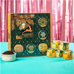 УЦЕНКА Подарочный набор «Волшебного нового года»: чай чёрный (50 гр), крем-мед (5 шт x 30 гр)