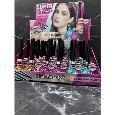 Подводка для глаз водостойкая Kiss Beauty Super Black Eyeliner (ряд 6шт)