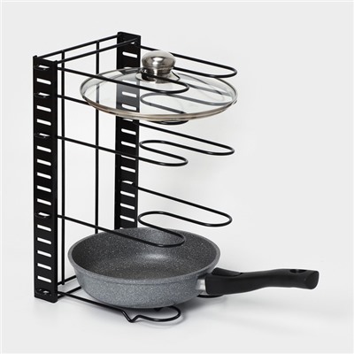 Подставка для сковородок Доляна, 25×22×38 см, цвет чёрный