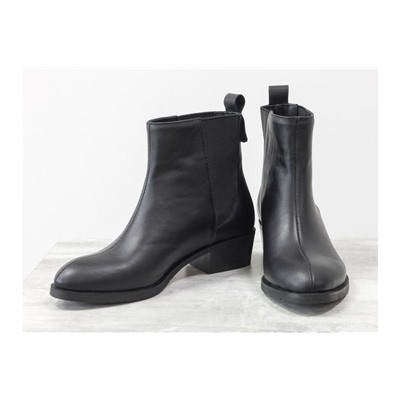 Ботинки челси черного цвета из натуральной кожи, на невысоком каблуке, Новая коллекция от Gino Figini,  Б-19101-01