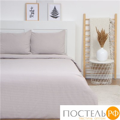 Комплект постельного белья LoveLife евро Beige line 200*217 см, 230*240 см, 50*70 см -2 шт, страйп-сатин, 100%п/э