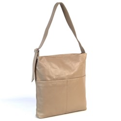 Женская кожаная плоская сумка хобо 209238 Пинк