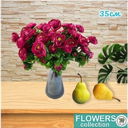 Розы бордовые,букет 6 веточек, декоративные цветы 35см