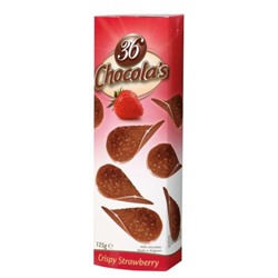 Хрустящий молочный шоколад со вкусом клубники "36 Chocola's", 125г