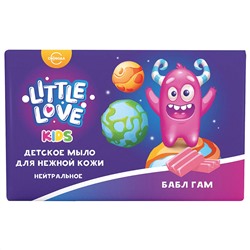 Мыло туалетное твердое детское "Little Love" 90г, для нежной кожи, бабл гам (Россия)