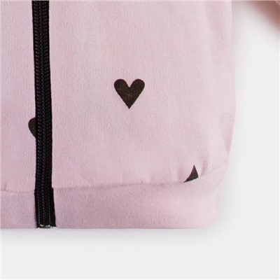 Комплект: толстовка и брюки Крошка Я "Сердечки", розовый, рост 86-92 см