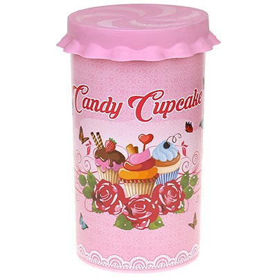 Контейнер для продуктов пластмассовый "Candy №3" 1,1л, д12см, h18см, розовый (Россия)