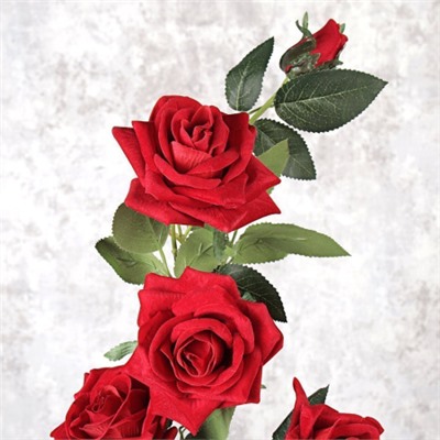 Цветок искусственный Роза 90 см 5 бутонов / NT47-6 /уп 50/400/