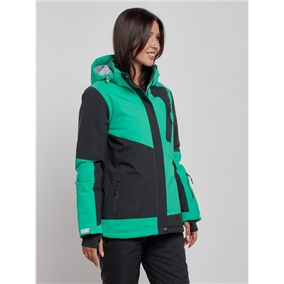 Горнолыжная куртка женская зимняя зеленого цвета 2306Z