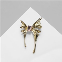 Брошь «Бабочка» фольгированные крылья, цвет розовый в золоте