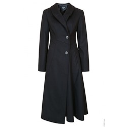 Шерстяное пальто-платье, черного цвета. Арт. 445