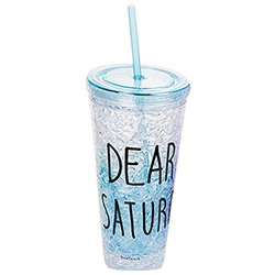 Стакан для напитков This is my drink с трубочкой голубой 450мл