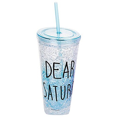 Стакан для напитков This is my drink с трубочкой голубой 450мл