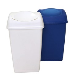 Ведро AXENTIA для мусора 25 литров, прямоугольное белое с крышкой качель 32,5 x 52 x 25,5 см.