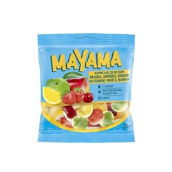 «Mayama», мармелад жевательный со вкусами клубники, яблока, вишни, манго, лимона, 70 г