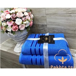 Комплект махровых полотенец синий (упаковка 2шт)