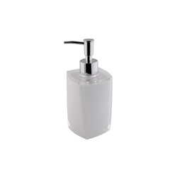 Дозатор AXENTIA Graz для жидкого мыла квадратный из белого пластика 7.3x17.5x7.3 см, объем 275 мл.