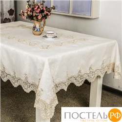 Скатерть "Карвен" жаккард с гипюром 160*300 М 612-5 белый (арт. М 612-5)