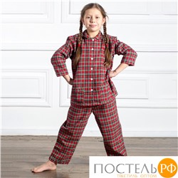 Стильная детская пижама из натурального хлопка Honey Pellegrini_Lucy girl flanella 641 Красный 8 лет