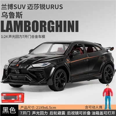 Металлическая инерционная машинка Lamborghini-Urus 1:24 21см черный