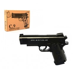 Airsoft Gun. Пистолет металл. C9 (пистолет,пульки) 20.8х4х15 см (фикс.цена) арт.ПК00263