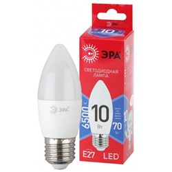 Лампа светодиодная ЭРА RED LINE LED B35-10W-865-E27 R E27, 10Вт, свеча, холодный дневной свет /1/10/100/