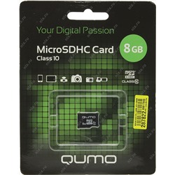 Карта флэш-памяти MicroSD  8 Гб Qumo без SD адаптера (class 10)
