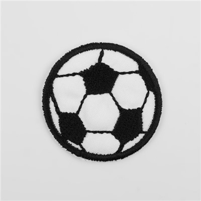 Термоаппликация «Футбольный мяч», 3,5 × 3,5 см, цвет чёрный/белый