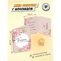 Мини открытка, УЧИТЕЛЬ, молочный шоколад, 5 г, TM Chokocat