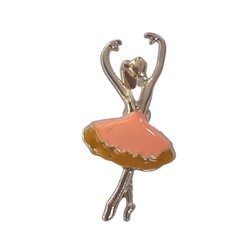 Мини-брошь "Балерина", цвет металла золотистый, арт.411.363