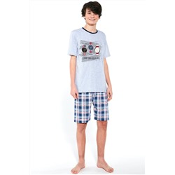 551 TIME TO TRAVEL Пижама подростковая с шортами для мальчиков