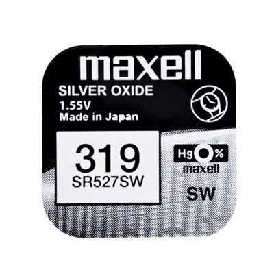 Элемент серебряно-цинковый Maxell 319, SR527SW (10) (100) .. ЦЕНА УКАЗАНА ЗА 1 ШТ