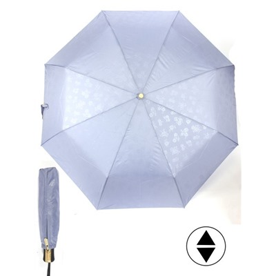 Зонт женский ТриСлона-L 3806 E,  R=58см,  суперавт;  8спиц,  3слож,  набивной "Эпонж",  лаванда 244382