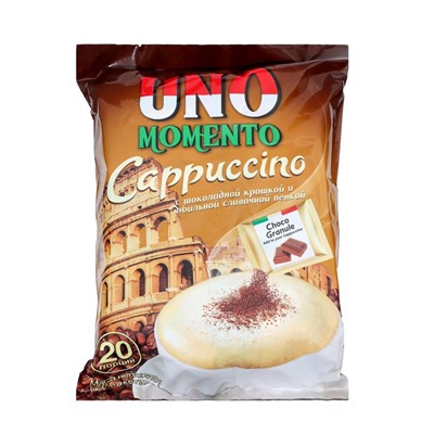 Набор растворимый кофейный напиток капучино с шоколадной крошкой «Uno Momento», 510 г