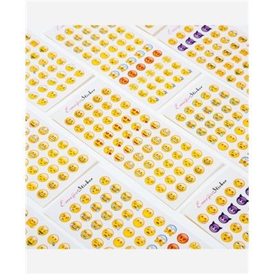 Наклейки Emoji 12 листов, 660 штук 9046277