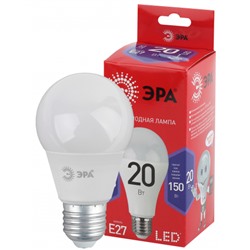 Лампа светодиодная ЭРА RED LINE LED A65-20W-865-E27 R Е27, 20Вт, груша, холодный дневной свет /1/10/100/