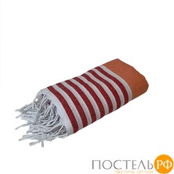 Полотенце Карвен MARIN 90*170 1шт.с бахрамой хлопок Н 3279 v1, Red-Orange-White