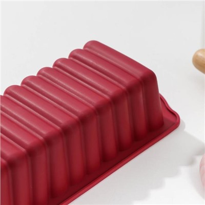 Форма силиконовая для выпечки Доляна «Рулет», 27×12 см, цвет бордовый