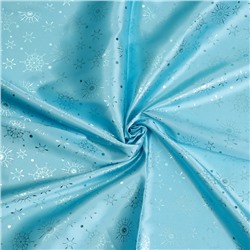 Лоскут Атлас, голубой с голубыми звёздами, 100 × 150 см