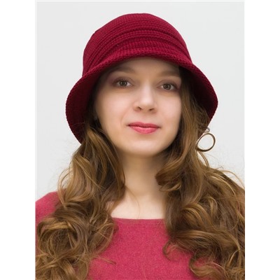Шляпа женская весна-осень Bloom (Цвет бордовый), размер 54-56, шерсть 30%