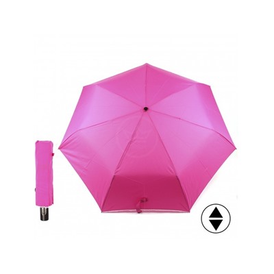 Зонт женский ТриСлона-L 3765D,  R=58см,  суперавт;  7спиц,  3слож,  полиэстер,  без рис,  фуксия 157327