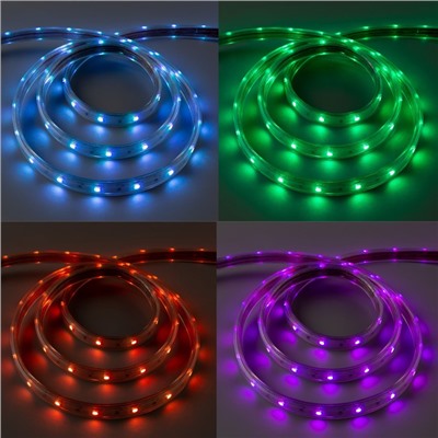 Светодиодная лента Ecola 14 × 7 мм, 10 м, IP68, SMD5050, 30 LED/м, 7.2 Вт/м, 220 В, RGB