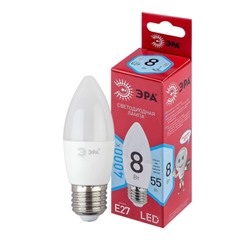 Лампа светодиодная ЭРА RED LINE LED B35-8W-840-E27 R E27, 8Вт, свеча, нейтральный белый свет /1/10/100/